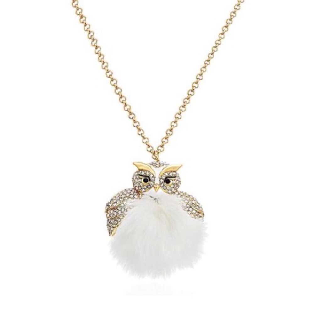 Kate Spade Star Bright Furry Owl 32” Necklace